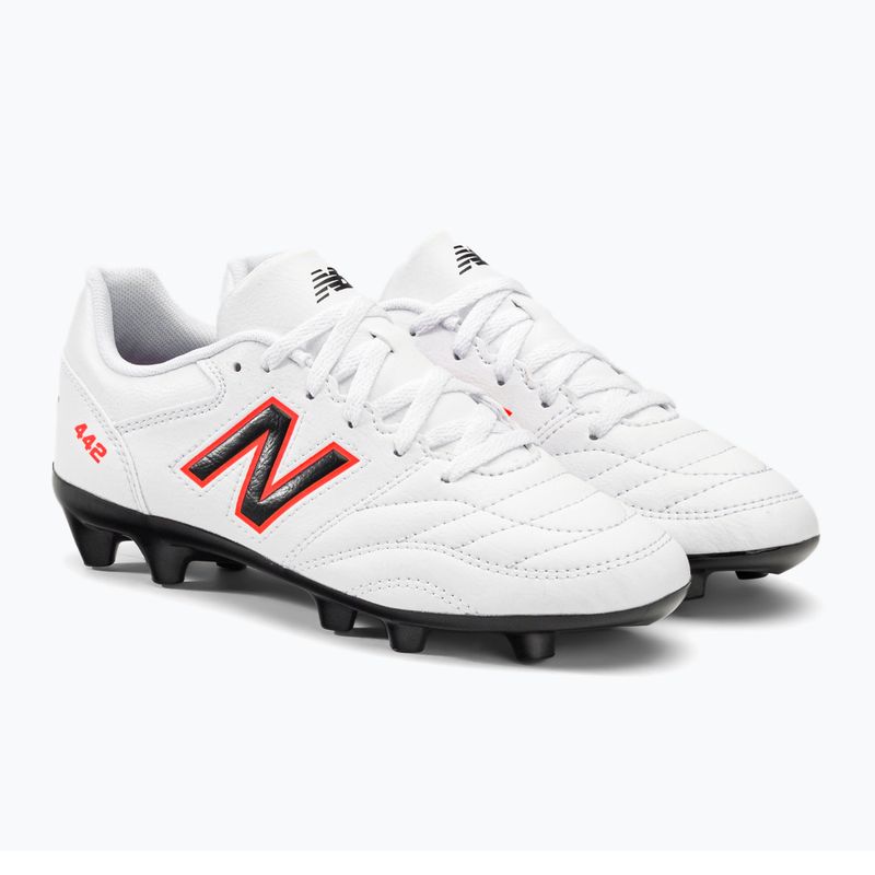 New Balance 442 V2 Academy FG children's football boots white JS43FWD2.M.035 4
