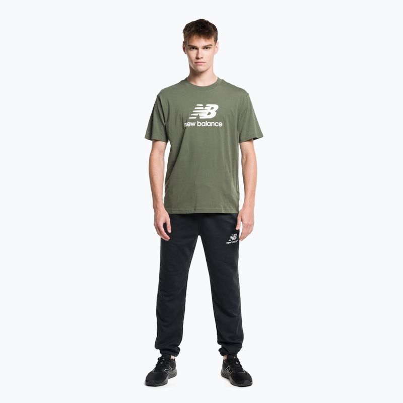 New Balance Essentials Stacked Logo Co men's training t-shirt green MT31541DON 2