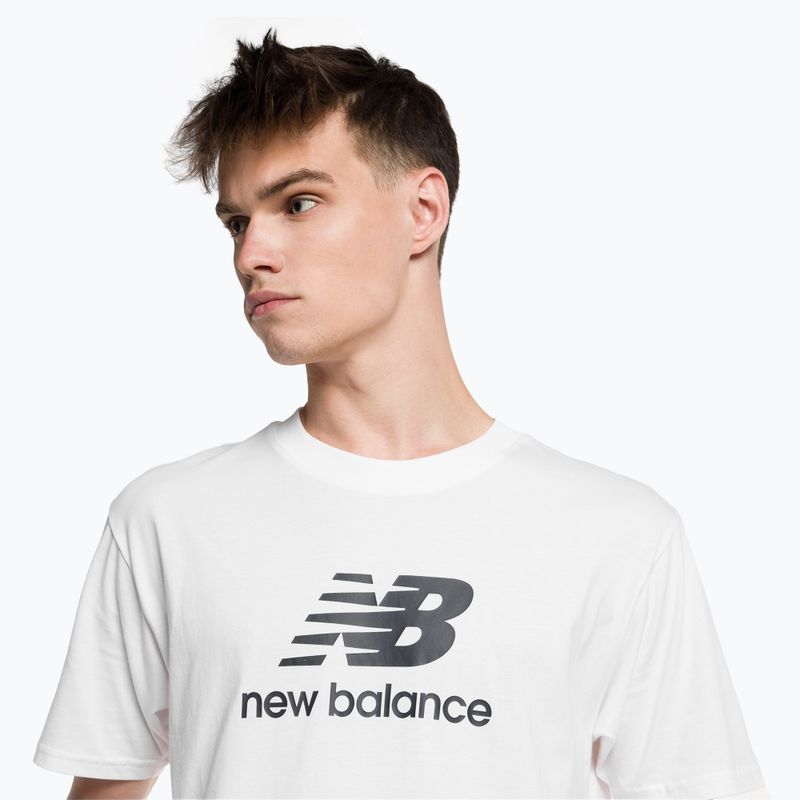 New Balance Essentials Stacked Logo Co men's training t-shirt white MT31541WT 4