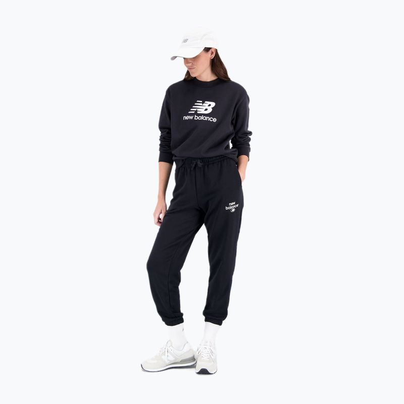 Women's training sweatshirt New Balance Essentials Stacked Logo French Terry Hoodie black WT31532BK 2