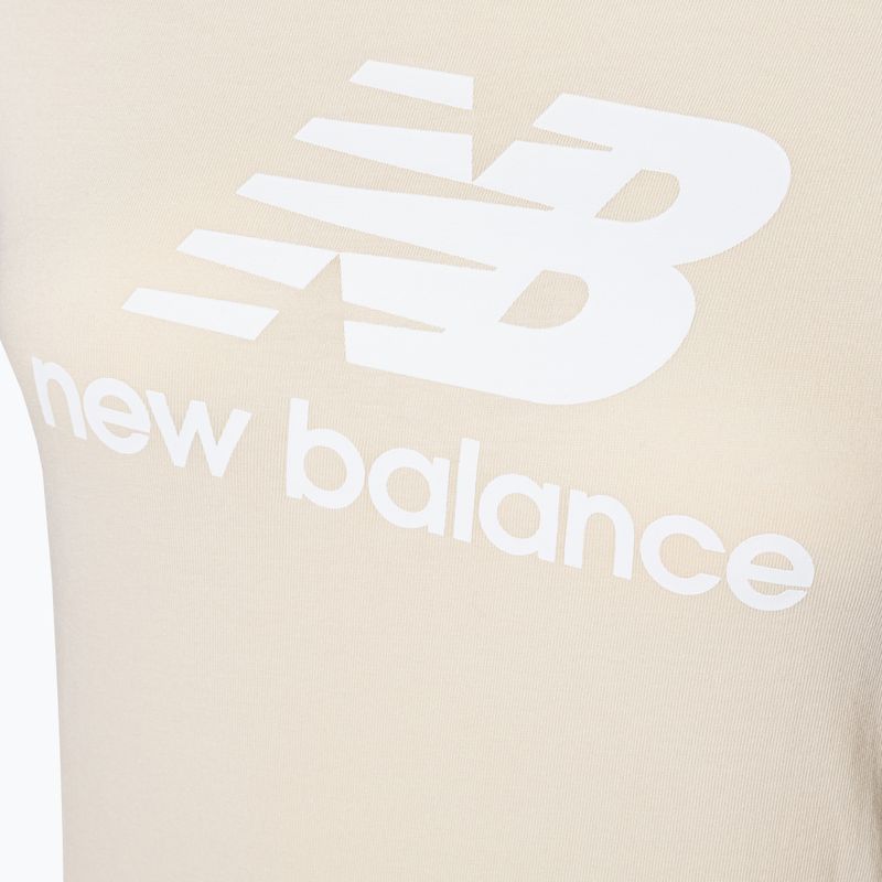 Women's New Balance Essentials Stacked Logo Co beige T-shirt WT31546TCM 7