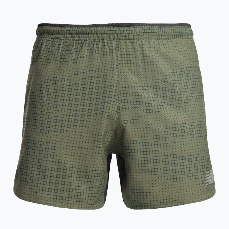 Men's New Balance Printed Impact Run 5" Green Running Shorts MS21269DON 7