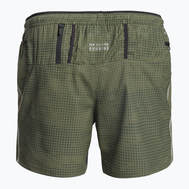Men's New Balance Printed Impact Run 5" Green Running Shorts MS21269DON 8