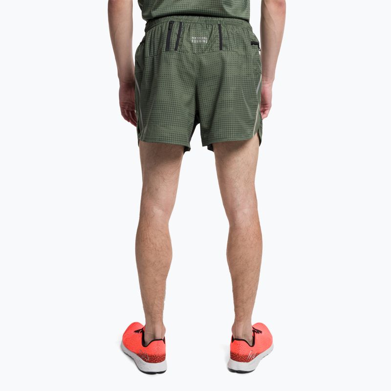 Men's New Balance Printed Impact Run 5" Green Running Shorts MS21269DON 3