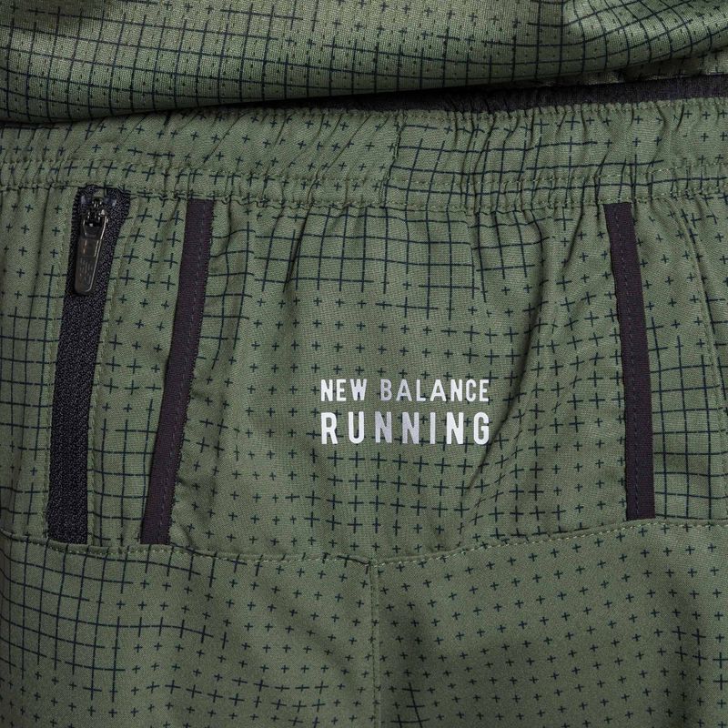 Men's New Balance Printed Impact Run 5" Green Running Shorts MS21269DON 4