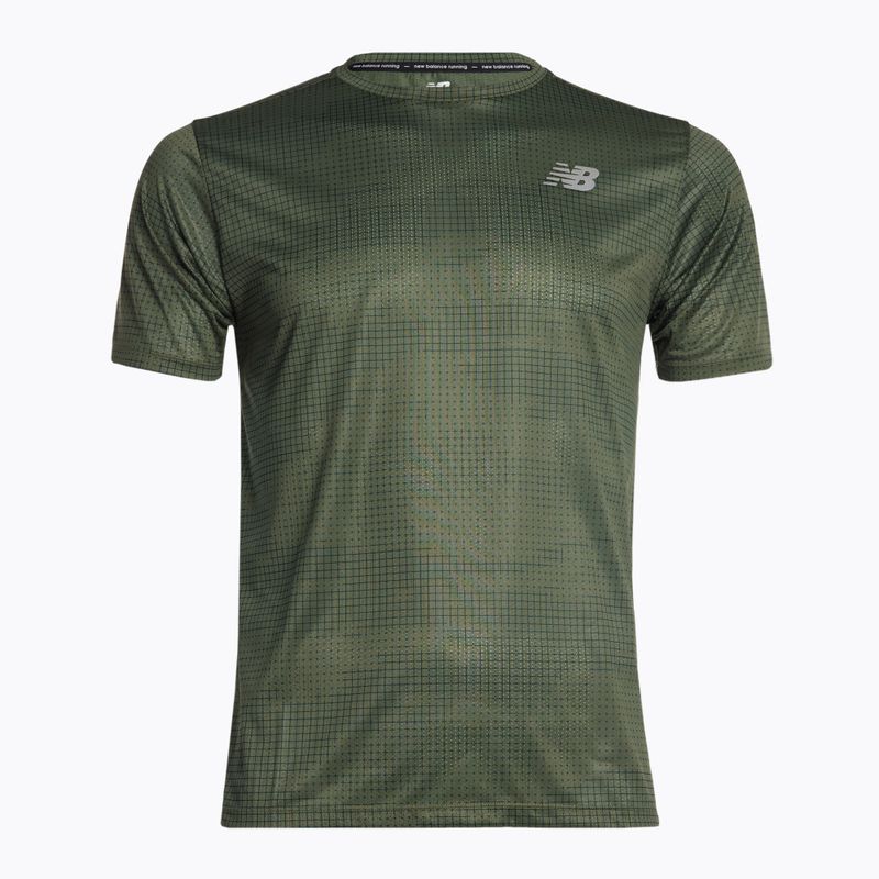 Men's New Balance Top Printed Impact Run SS Running Shirt Green MT21263DON 6