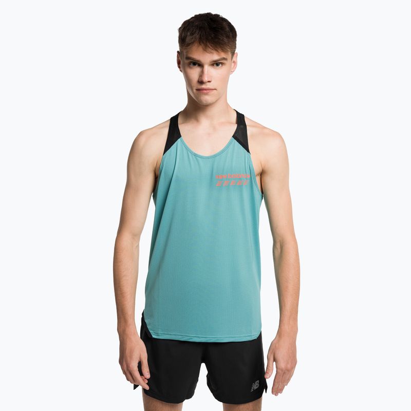 Men's running tank top New Balance Accelerate Pacer Singlet blue MT31240FAD