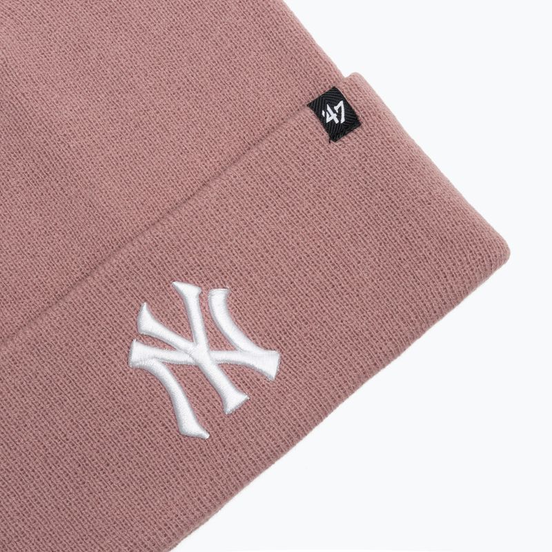 47 Brand MLB New York Yankees Haymaker winter beanie mauve 3