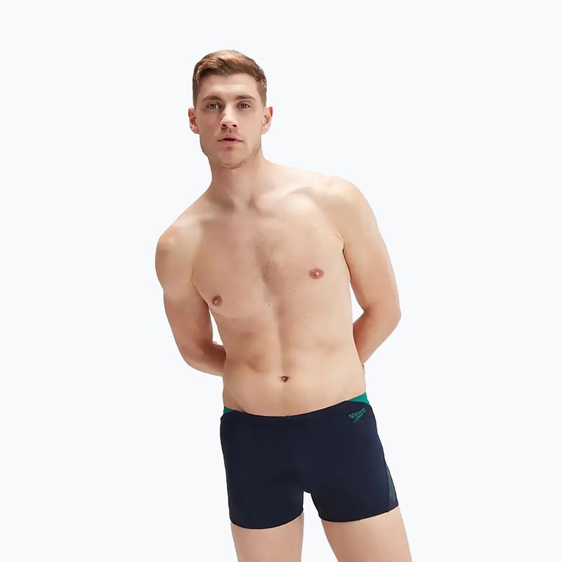 Men's Speedo Hyper Boom Splice swim boxers navy/green 4