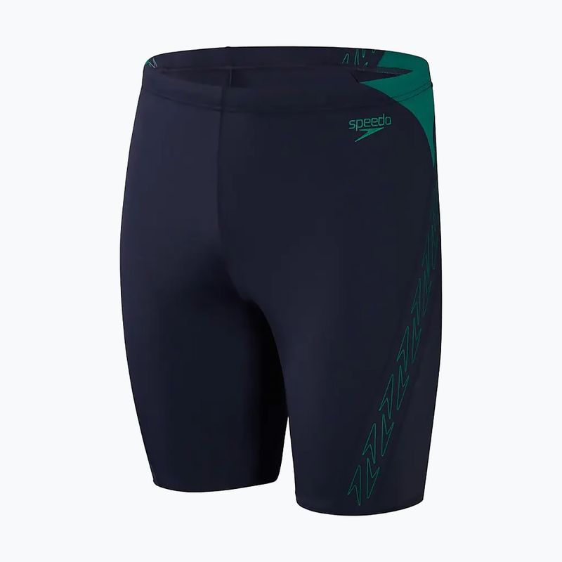 Men's Speedo Hyper Boom Splice swim trunks navy/green 5