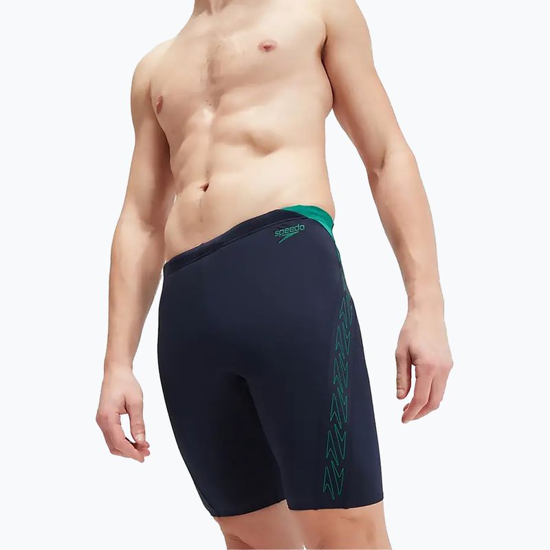 Men's Speedo Hyper Boom Splice swim trunks navy/green 8