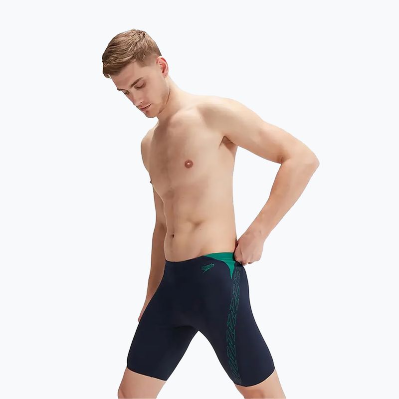 Men's Speedo Hyper Boom Splice swim trunks navy/green 9