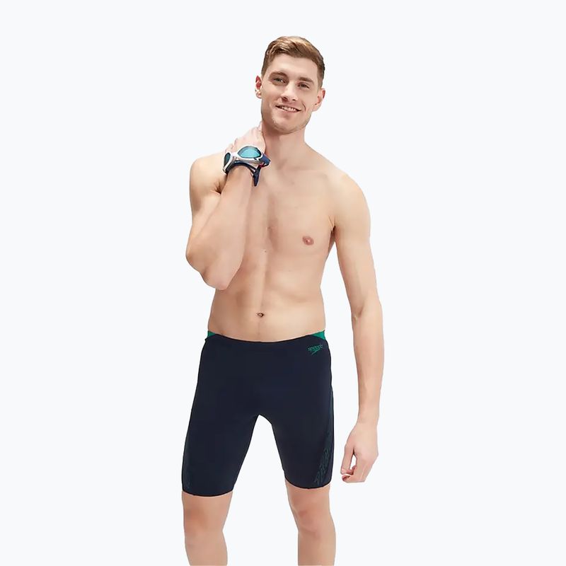 Men's Speedo Hyper Boom Splice swim trunks navy/green 12