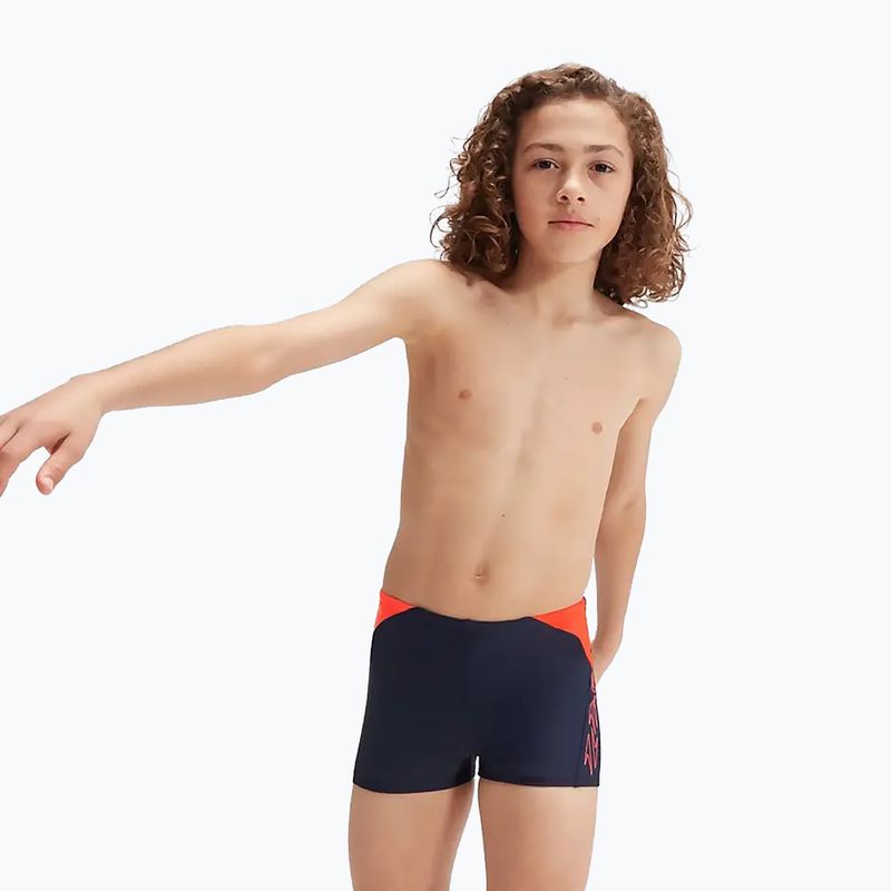 Speedo Hyper Boom Logo Splice children's swim trunks navy/orange 8