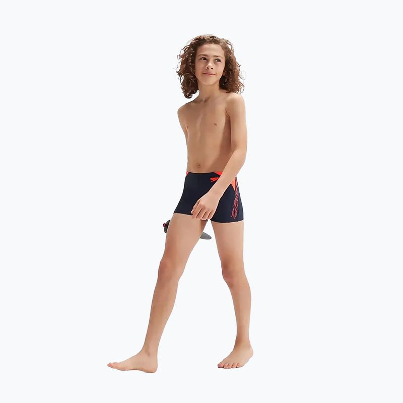 Speedo Hyper Boom Logo Splice children's swim trunks navy/orange 11