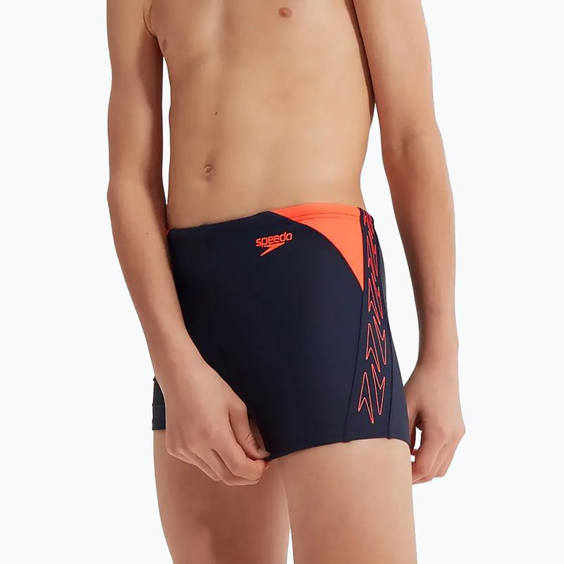 Speedo Hyper Boom Logo Splice children's swim trunks navy/orange 12