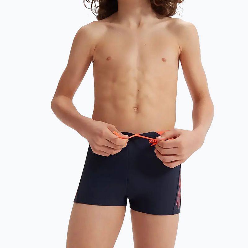 Speedo Hyper Boom Logo Splice children's swim trunks navy/orange 13