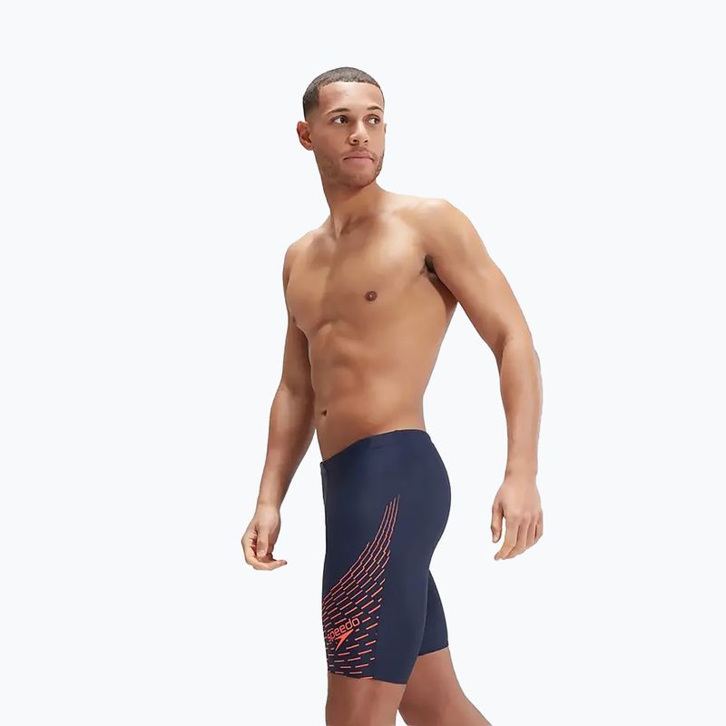 Men's Speedo Medley Logo swimwear navy/orange 8