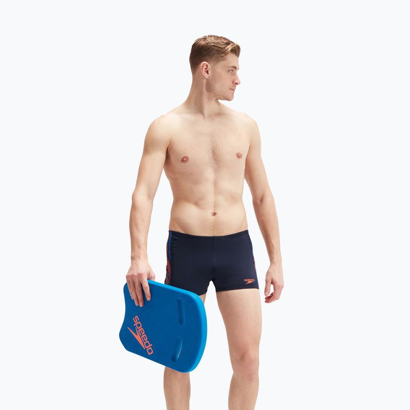 Men's Speedo Tech Panel navy/orange swim boxers 7