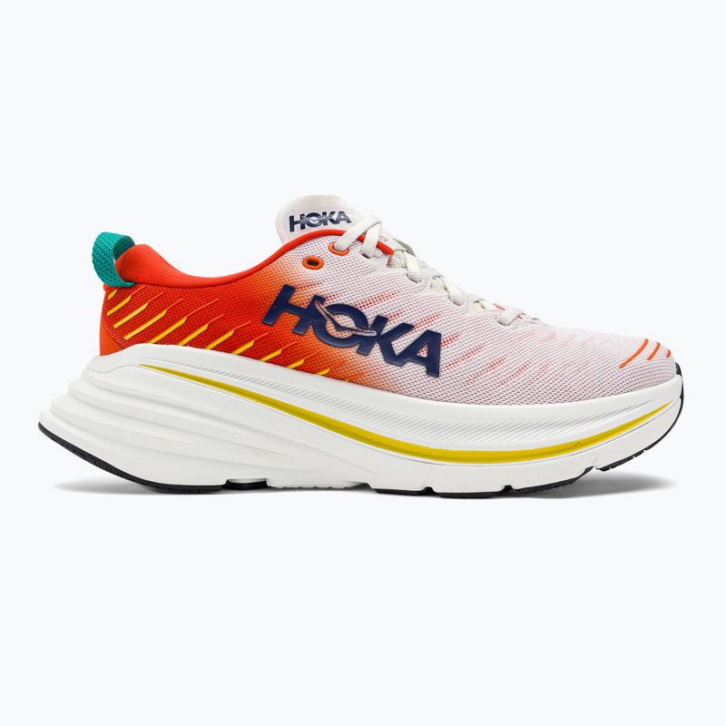 HOKA Bondi X blanc de blanc/flame men's running shoes 2