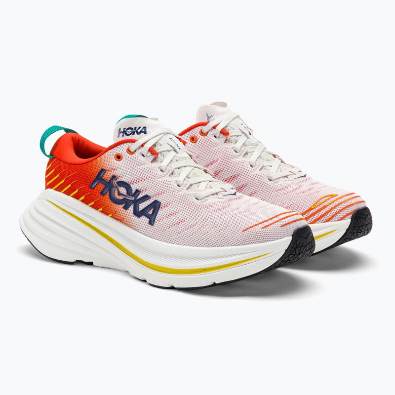 HOKA Bondi X blanc de blanc/flame men's running shoes 5