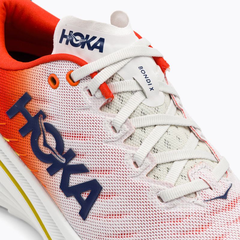 HOKA Bondi X blanc de blanc/flame men's running shoes 9