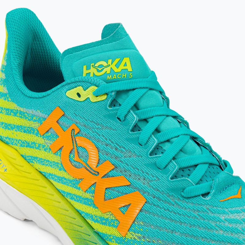 HOKA Mach 5 men's running shoes blue/yellow 1127893-CEPR 10