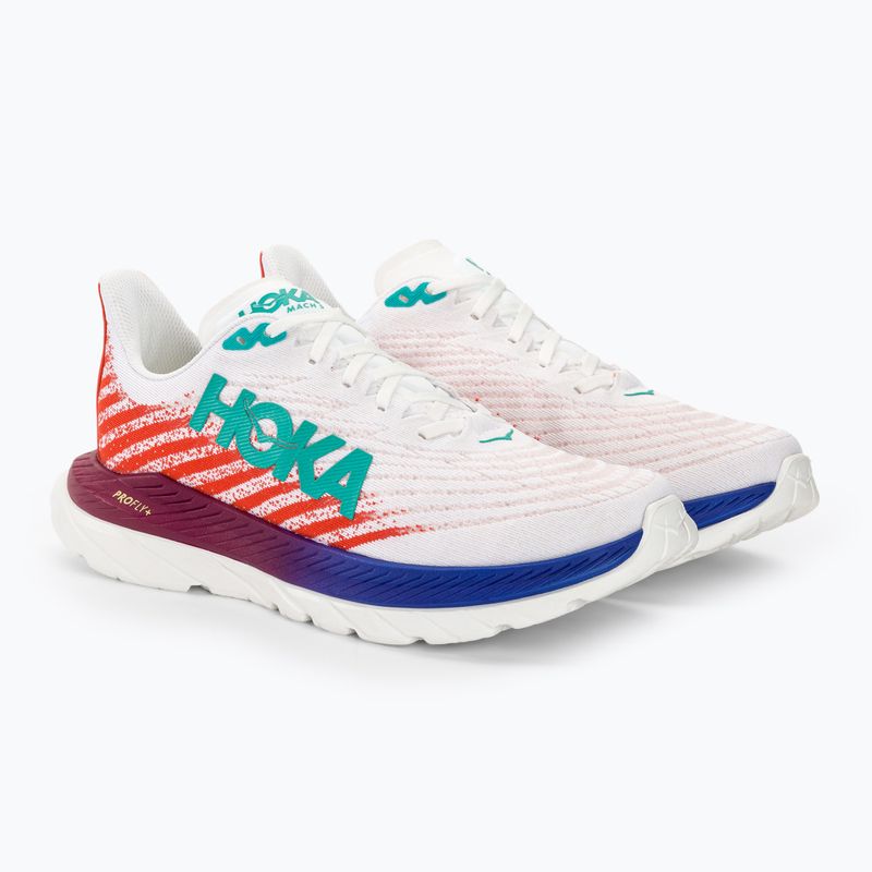 Men's running shoes HOKA Mach 5 white/flame 4