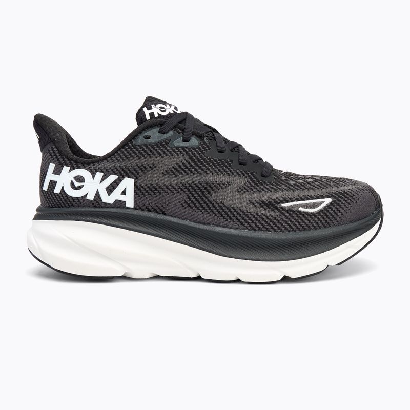 Women's running shoes HOKA Clifton 9 black/white 2