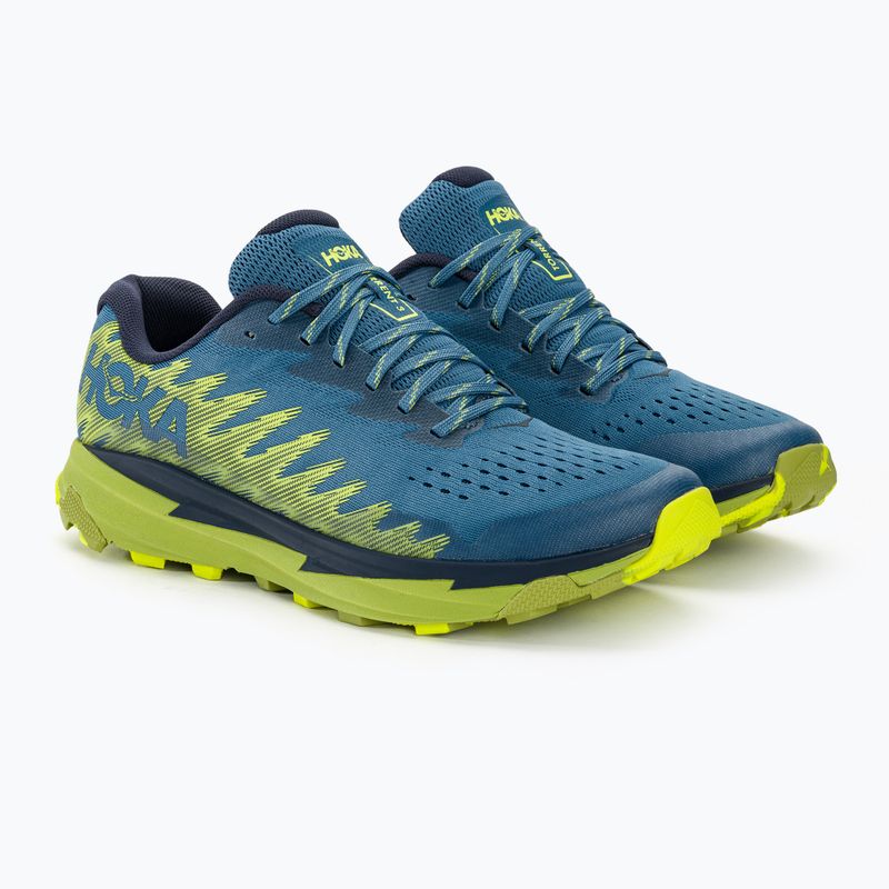 HOKA Torrent 3 men's running shoes bluesteel/dark citron 4