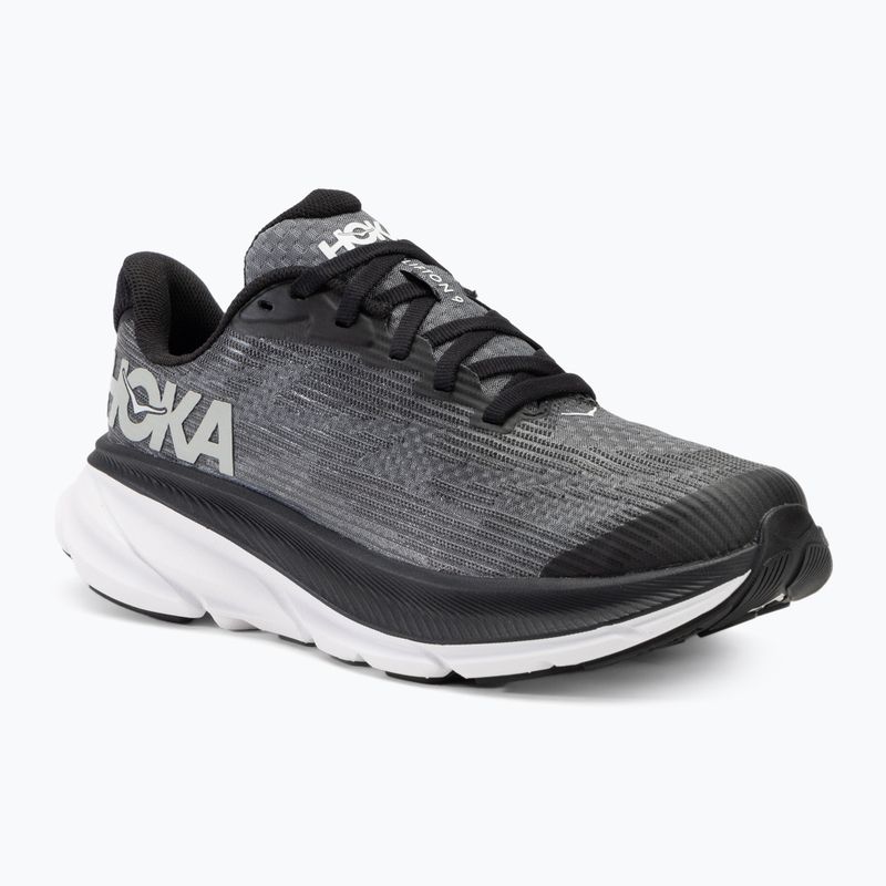 HOKA Clifton 9 black/white children's running shoes