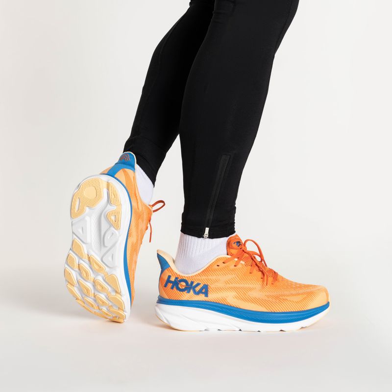 Men's running shoes HOKA Clifton 9 Wide vibrant orange/impala 2