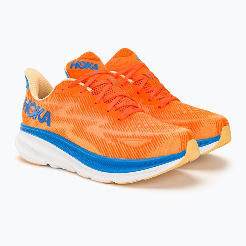 Men's running shoes HOKA Clifton 9 Wide vibrant orange/impala 4