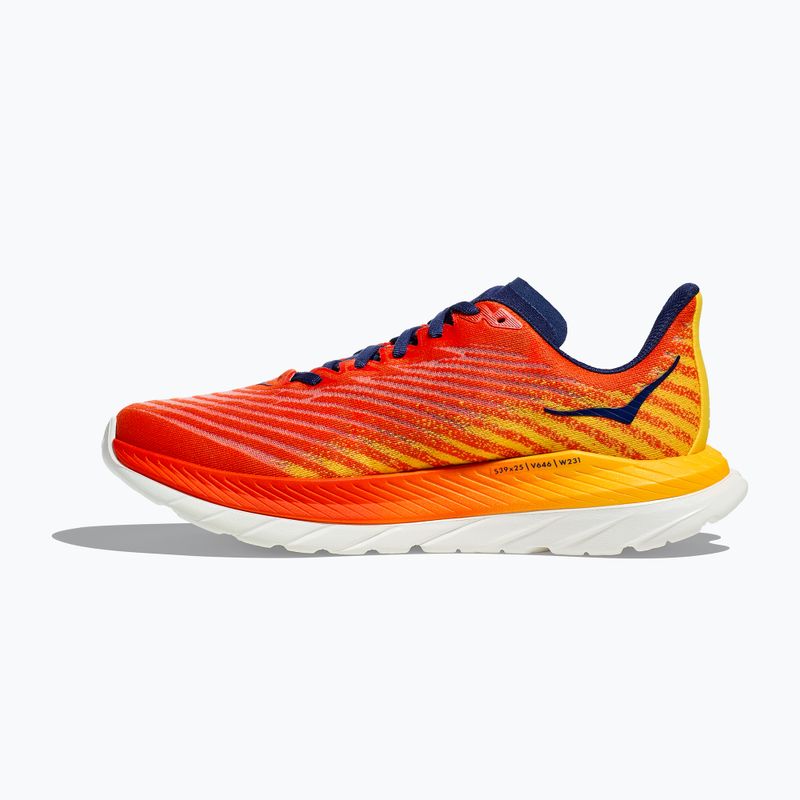 HOKA Mach 5 flame/dandelion men's running shoes 9