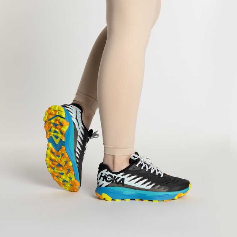 Women's running shoes HOKA Torrent 3 black/diva blue 2
