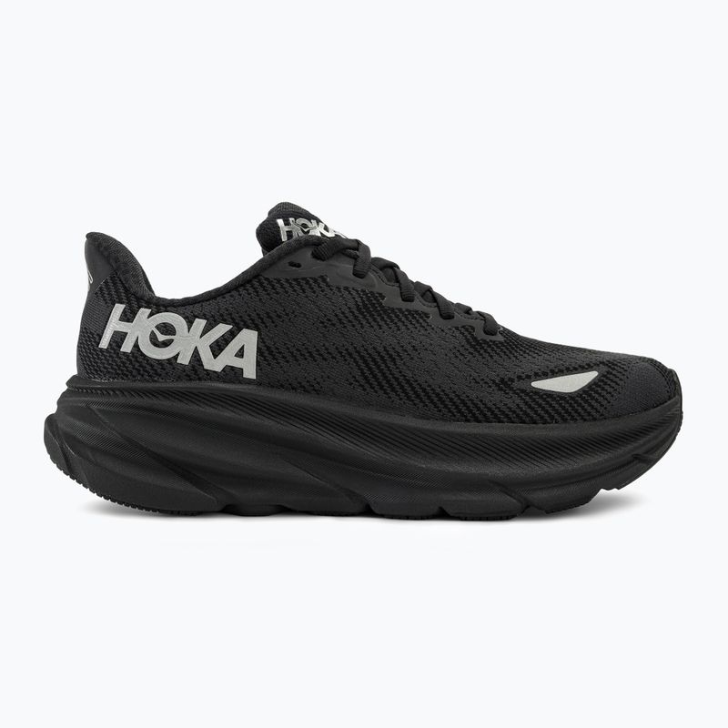 Women's running shoes HOKA Clifton 9 GTX black/black 2