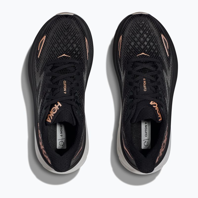 Women's running shoes HOKA Clifton 9 black/rose gold 15