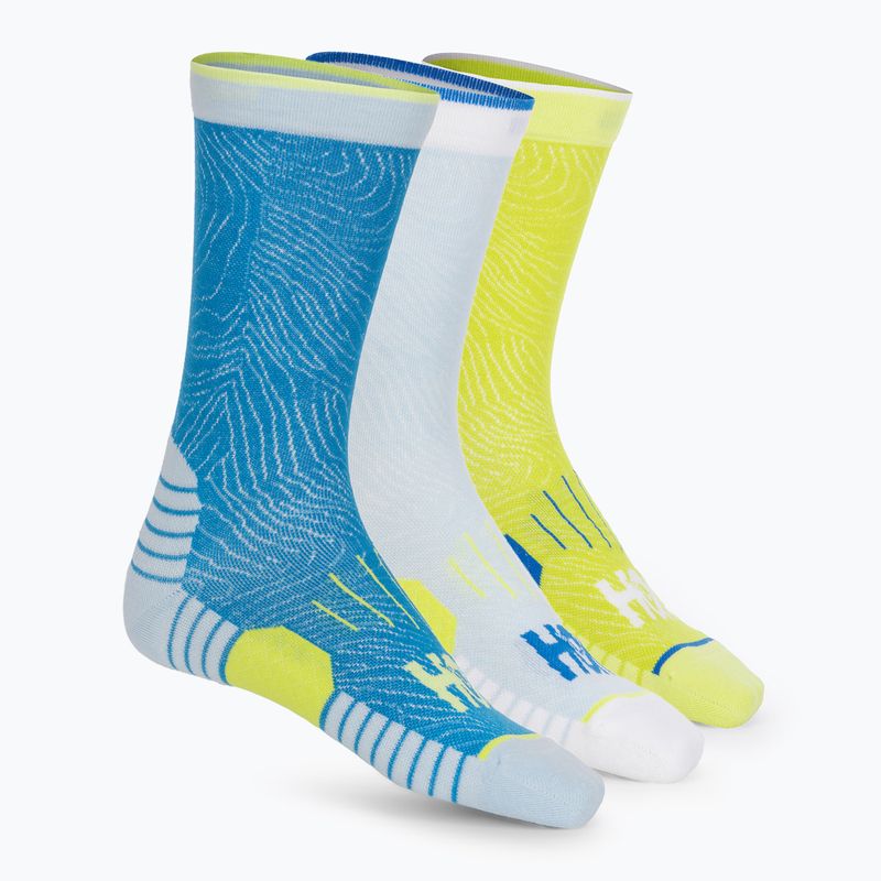 HOKA Crew Run Sock 3 pairs diva blue/ice water/evening primrose running socks