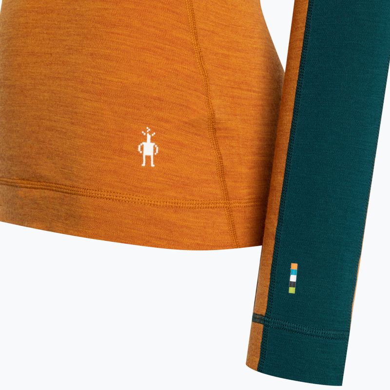 Women's thermal active sweatshirt Smartwool Merino Baselayer Colorblock 1/4 Zip Boxed marmalade heather 6