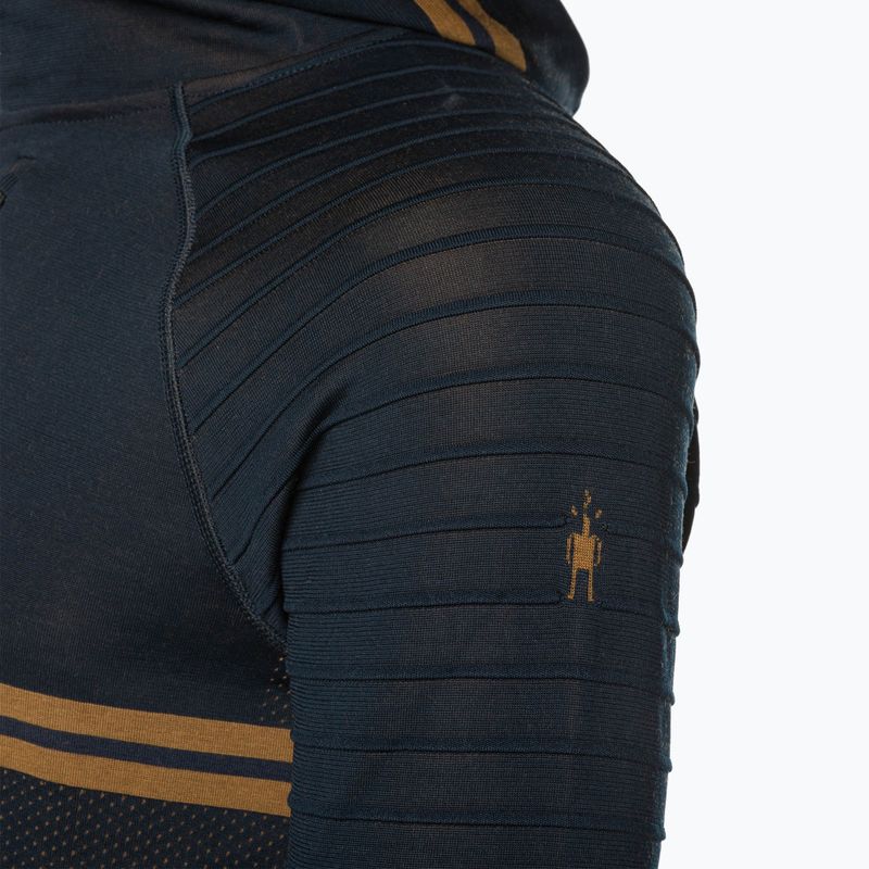 Men's Smartwool Intraknit Merino Tech deep navy-fox brown thermal sweatshirt 5