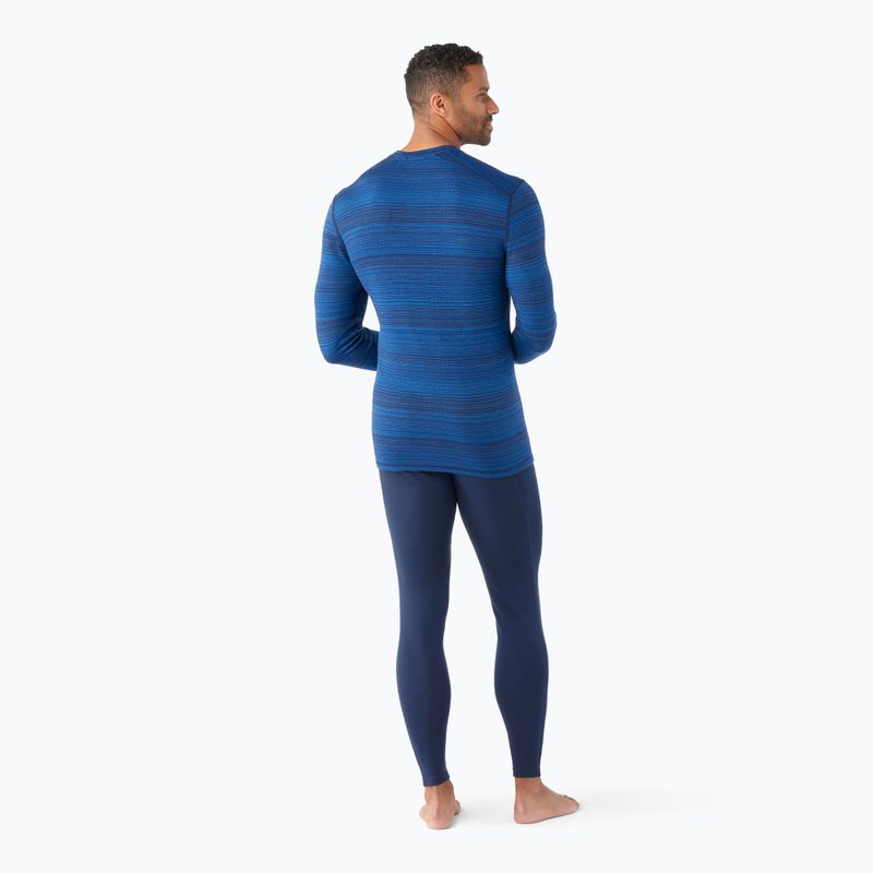 Men's thermal base layer sweatshirt Smartwool Merino 250 Baselayer Crew Boxed deep navy color shift 2