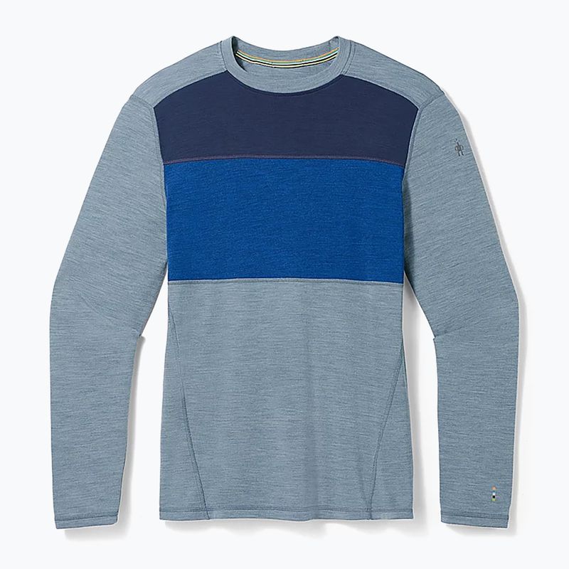 Men's thermal base layer sweatshirt Smartwool Thermal Merino Baselayer Colorblock Crew Boxed pewter blue 3