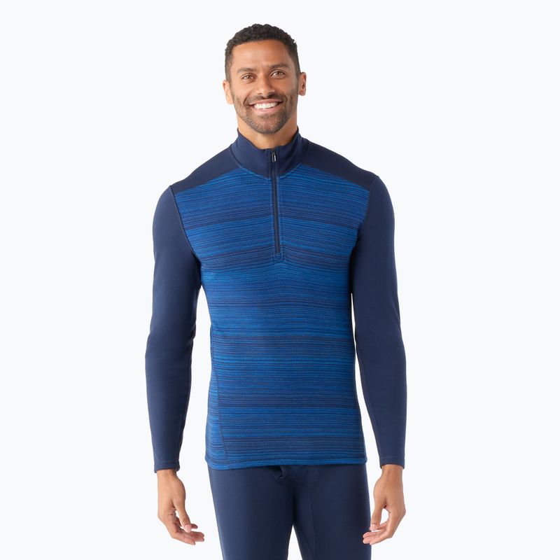 Men's Smartwool Merino 250 Baselayer 1/4 Zip boxed thermal longsleeve deep navy colour shift