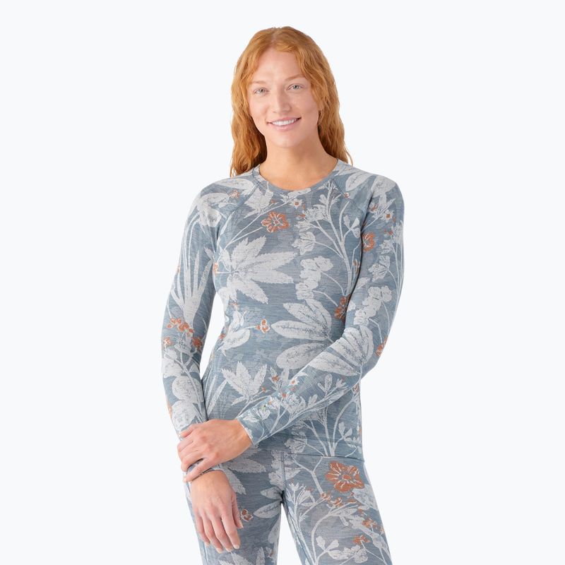 Women's thermal active sweatshirt Smartwool Merino 250 Baselayer Crew Boxed winter sky floral