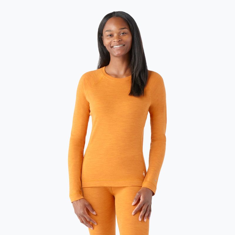 Women's thermal base layer sweatshirt Smartwool Merino 250 Baselayer Crew Boxed marmalade heather