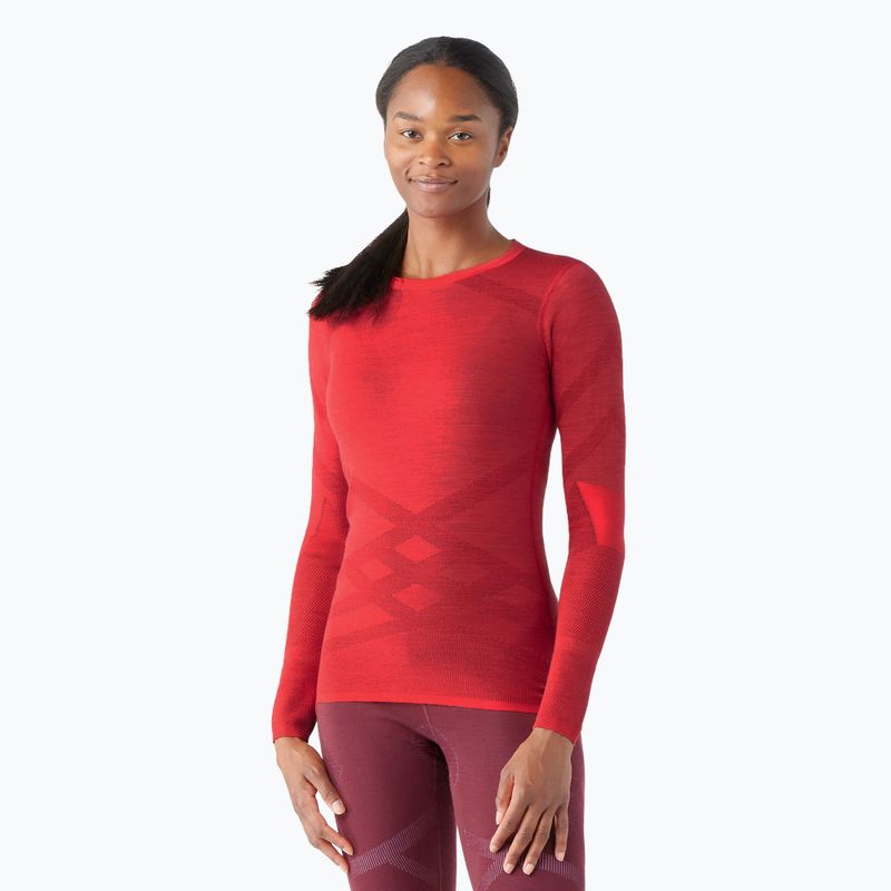 Women's thermal base layer sweatshirt Smartwool Intraknit Thermal Merino Baselayer Crew scarlet/black 7