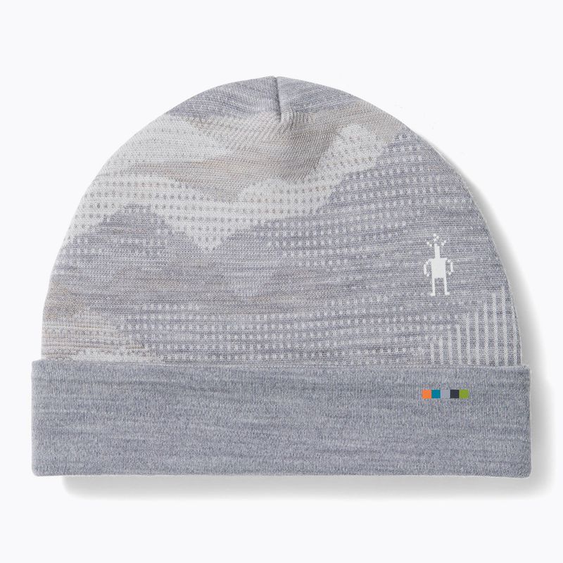 Smartwool Merino Reversible Cuffed light gray mountain scape cap 6