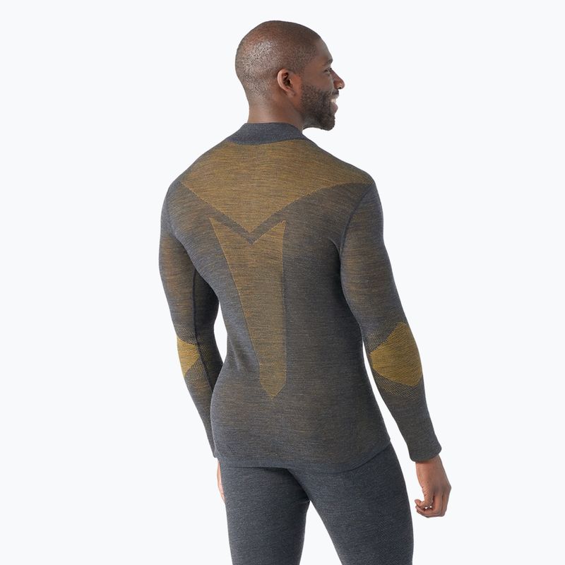 Men's thermal active sweatshirt Smartwool Intraknit Thermal Merino Baselayer 1/4 Zip charcoal/gold 2