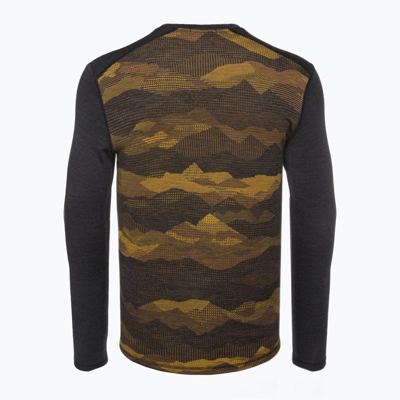 Men's thermal base layer sweatshirt Smartwool Merino 250 Baselayer Crew Boxed charcoal mtn scape 4