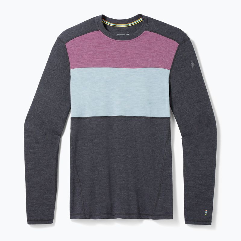 Men's thermal base layer sweatshirt Smartwool Thermal Merino Baselayer Colorblock Crew Boxed charcoal 3